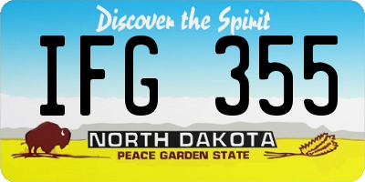 ND license plate IFG355
