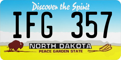 ND license plate IFG357
