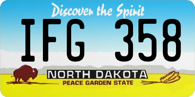 ND license plate IFG358