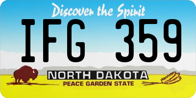 ND license plate IFG359