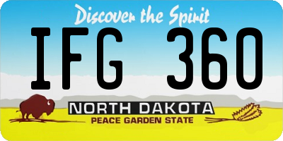 ND license plate IFG360