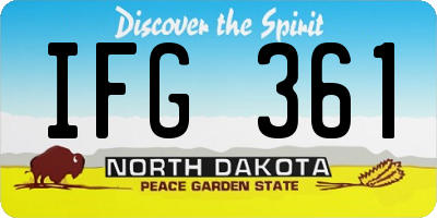 ND license plate IFG361