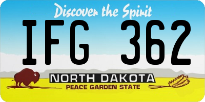 ND license plate IFG362