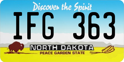 ND license plate IFG363