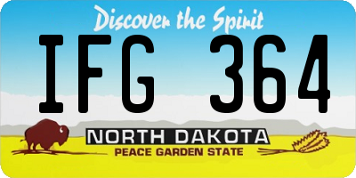 ND license plate IFG364