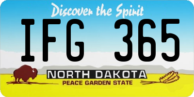 ND license plate IFG365