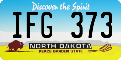 ND license plate IFG373