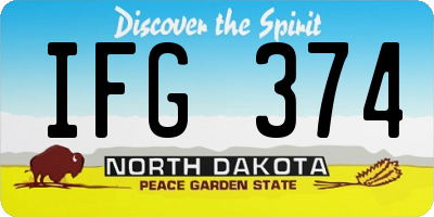 ND license plate IFG374