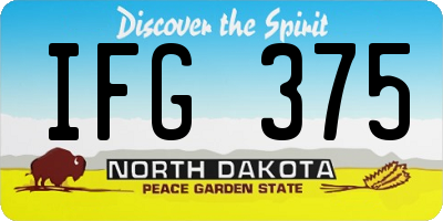 ND license plate IFG375