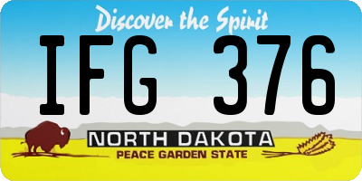 ND license plate IFG376