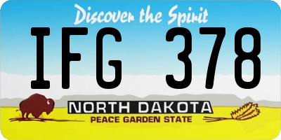 ND license plate IFG378