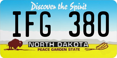 ND license plate IFG380