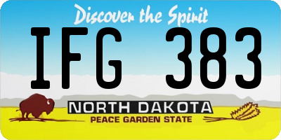 ND license plate IFG383