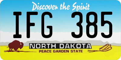 ND license plate IFG385
