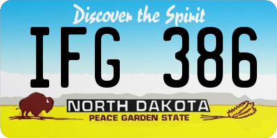 ND license plate IFG386
