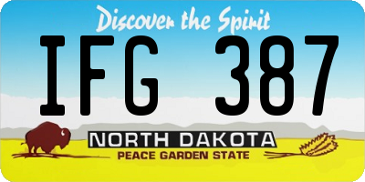 ND license plate IFG387