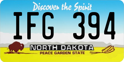 ND license plate IFG394