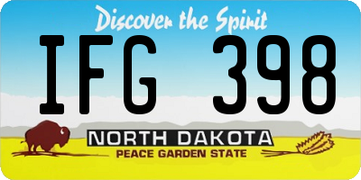 ND license plate IFG398