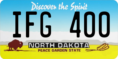 ND license plate IFG400