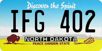 ND license plate IFG402