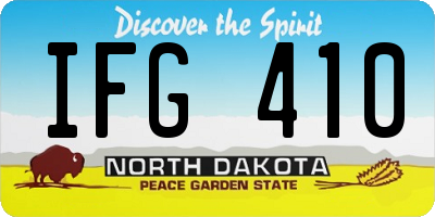 ND license plate IFG410