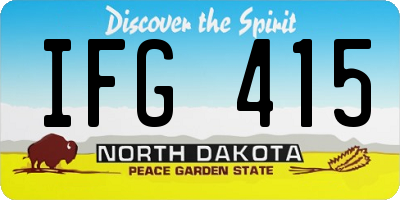 ND license plate IFG415