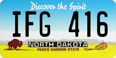 ND license plate IFG416