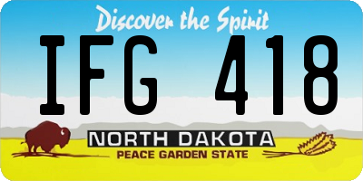 ND license plate IFG418
