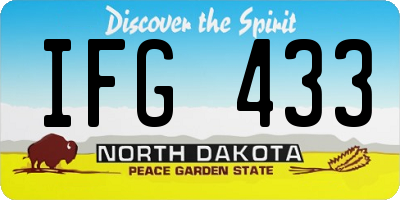 ND license plate IFG433