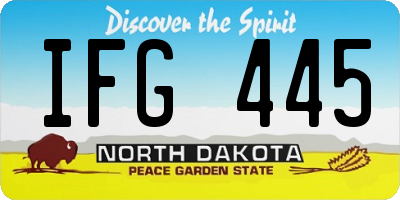 ND license plate IFG445