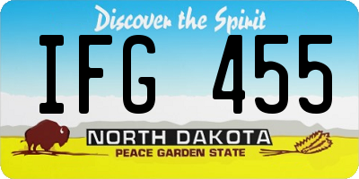 ND license plate IFG455