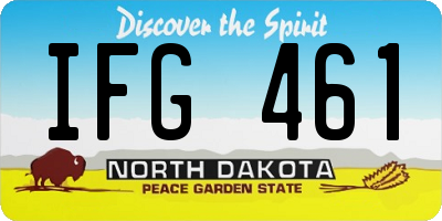 ND license plate IFG461
