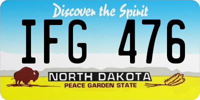 ND license plate IFG476