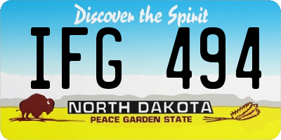 ND license plate IFG494