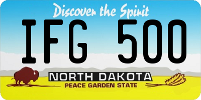 ND license plate IFG500