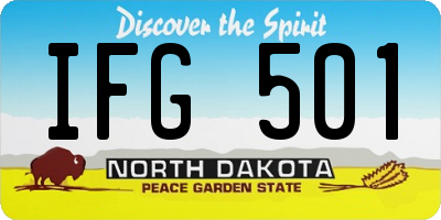 ND license plate IFG501
