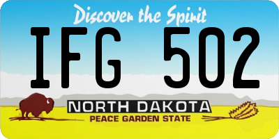 ND license plate IFG502