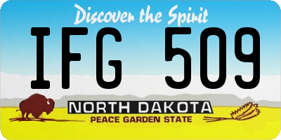 ND license plate IFG509
