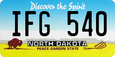 ND license plate IFG540