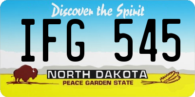 ND license plate IFG545