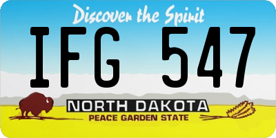 ND license plate IFG547