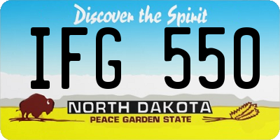 ND license plate IFG550
