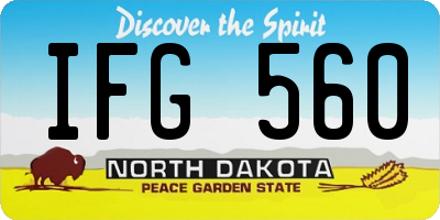 ND license plate IFG560