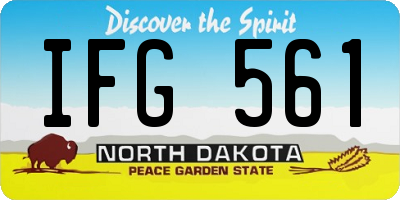 ND license plate IFG561