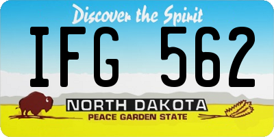ND license plate IFG562