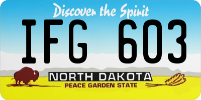 ND license plate IFG603