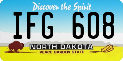 ND license plate IFG608