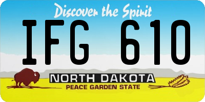 ND license plate IFG610