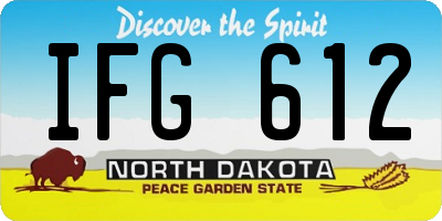 ND license plate IFG612