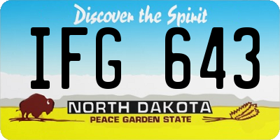ND license plate IFG643